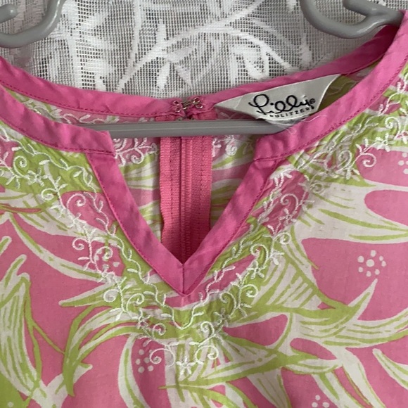 Lilly Pulitzer Long Sleeve Floral Embroidered Babydoll Preppy Tunic: 4986 - Picture 3 of 6